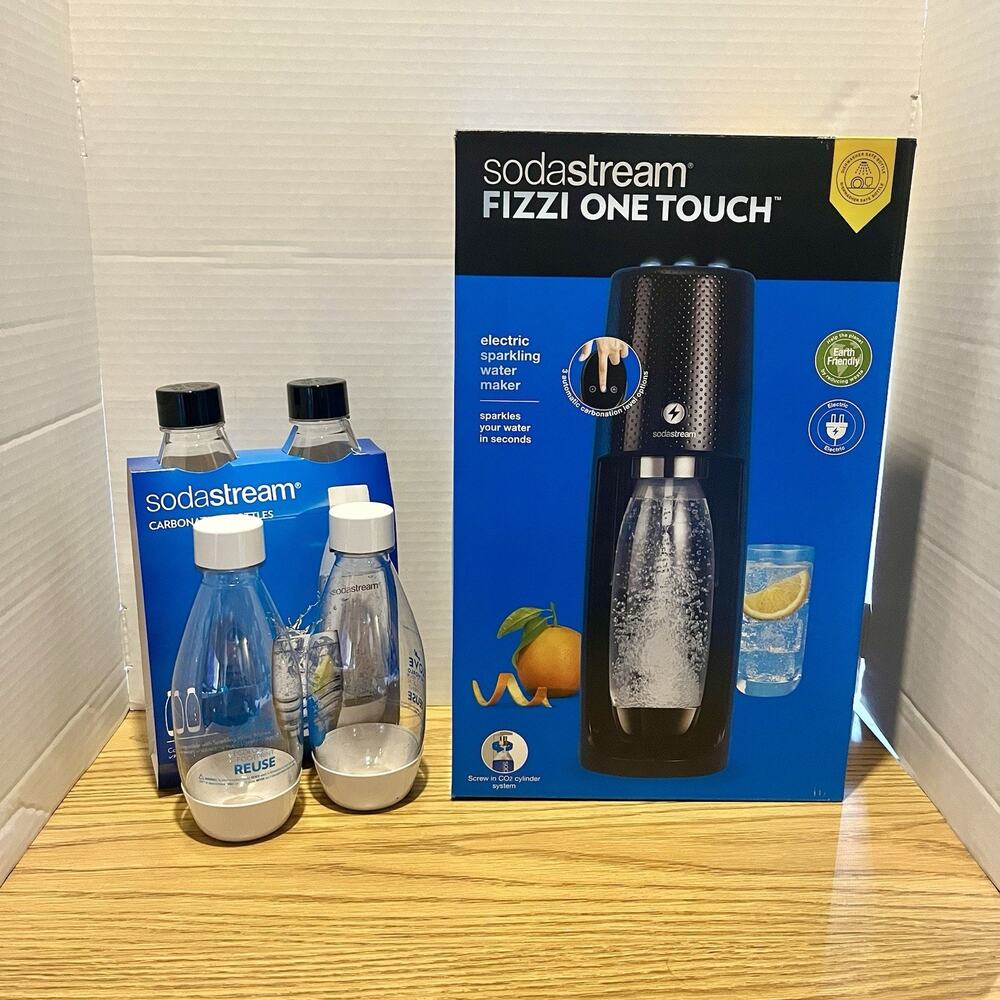 SodaStream Fizzi One Touch Electric Sparkling Water Soda Maker 5 Bottles CO2